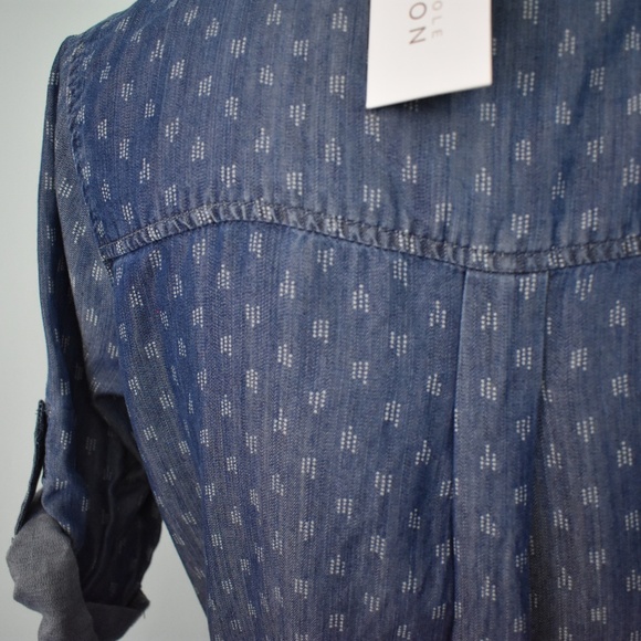 NWT Kenneth Cole Collared Denim Mini Dress - Picture 5 of 5